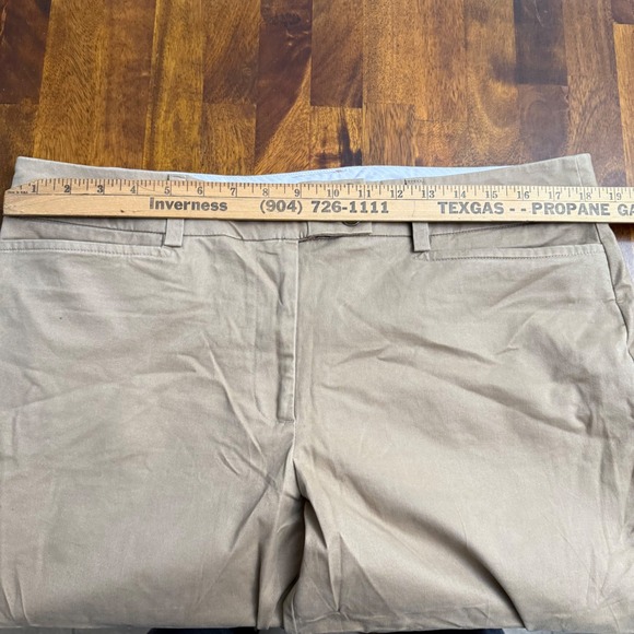 George Designs by Mark Eisen Women's Khaki Twill Pants Size 16 Cotton Blend - Picture 6 of 11